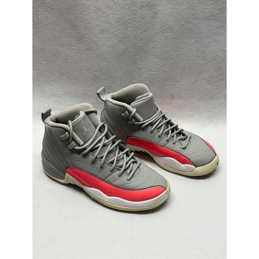 Air Jordan 12 Retro GS Wolf Grey Racer Pink Sneakers 510815-060 Size 7Y